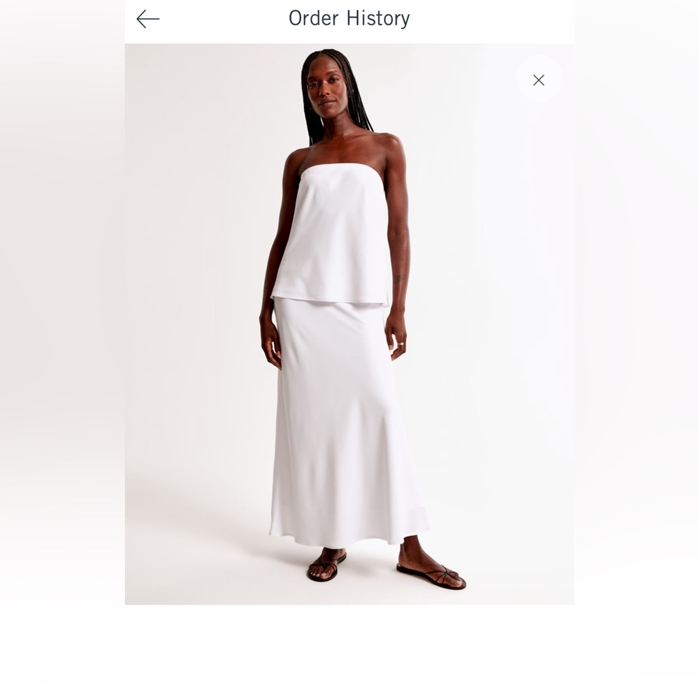 Abercrombie mid rise satin maxi skirt